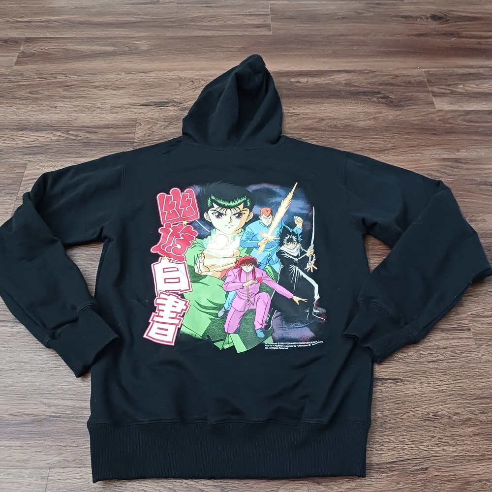 YuYu Hakusho Anime Graphic Hoodie Black Small Funimation Ghost Files Yusuke